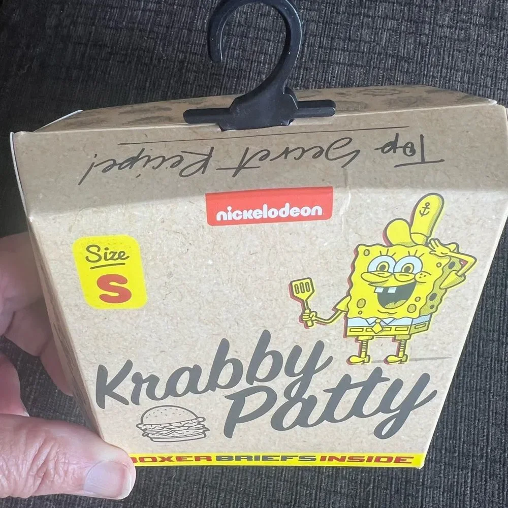 Crazy Boxer Briefs with Gift Box Nickelodeon Krabby Patty  SpongeBob Mens Size S